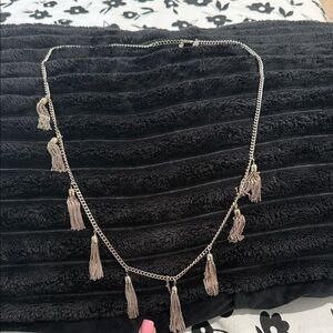 Elegant Silver Tassel Necklace